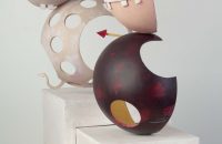 “Rostam vs The White Giant ”| from “The Sky Is Partly Cloudy” Series| Mixed media: Fiberglass, Wood, Paint, glue, etc| 60-90x 30x 50 cm| Unique Edition, 2010